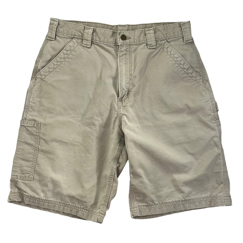 Carhartt Men's 34 Tan Cotton Carpenter Utility Work Shorts 639